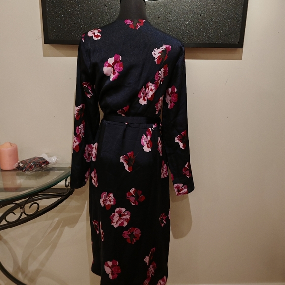 JOIE Floral Print Wrap Dress MILTONA In Midnight - Picture 13 of 17